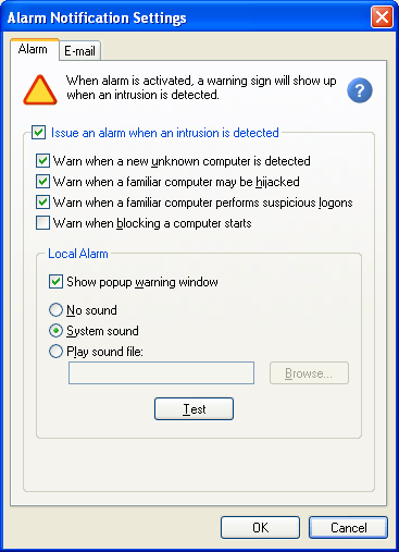 Alarms Configuration