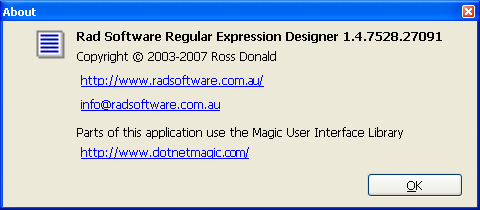 About Regular Expression Designer