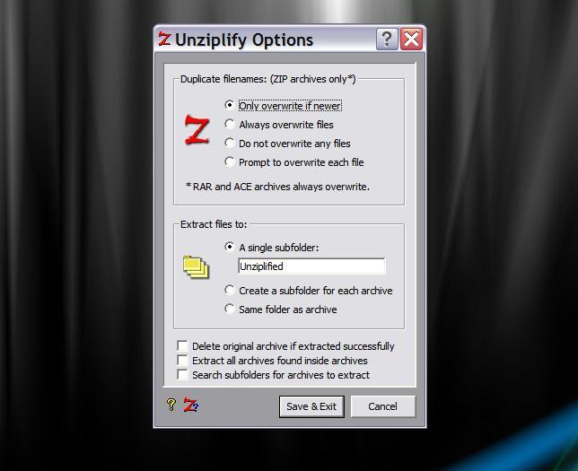 Options Screen