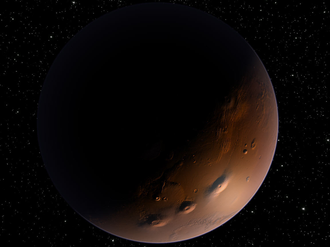 Showing 3d view of Mars