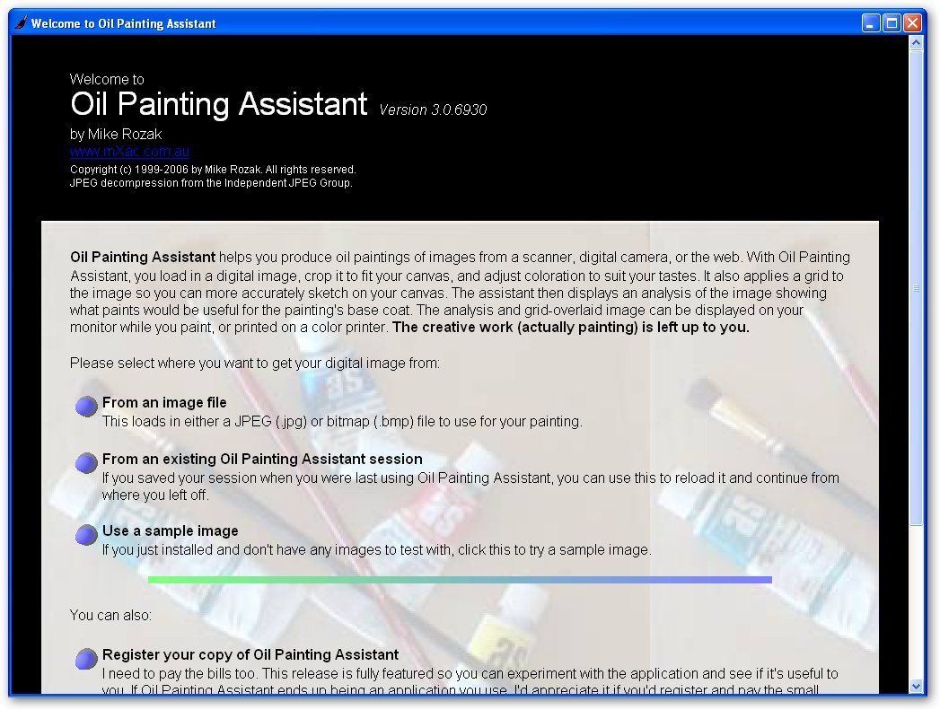 Oil Painting Assistant-Startup Screen