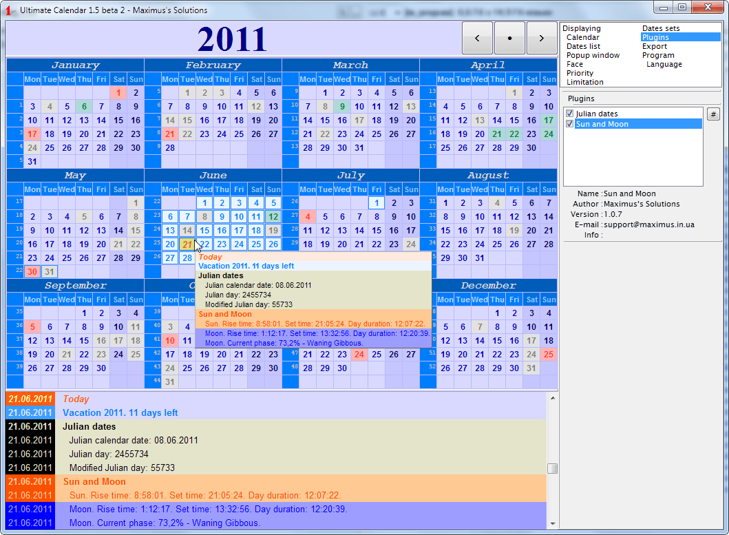 Selected common dates set \