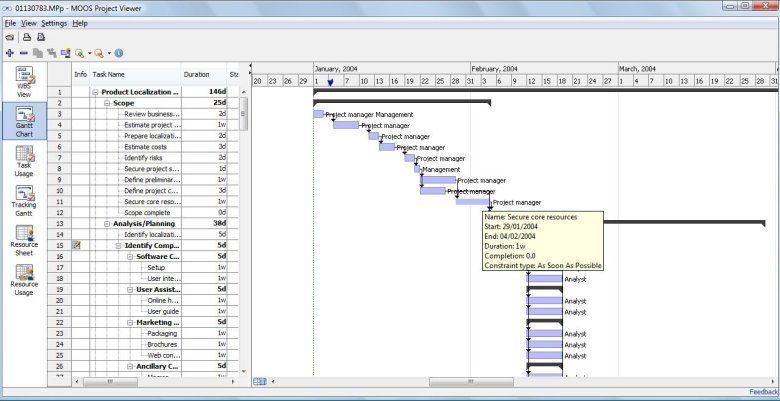 MS Project viewer for Windows