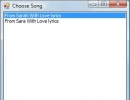 Choosing a song from search results.