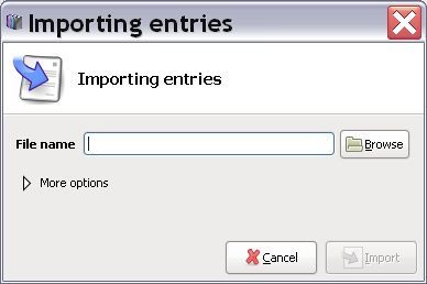 Importing entries