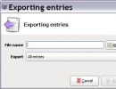 Exporting entries