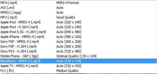 Output formats