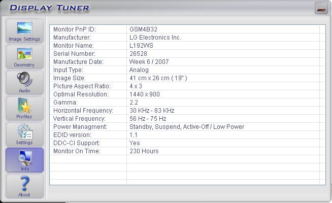 Detailed Info about the Monitor