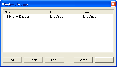 Window hide tool Windows groups
