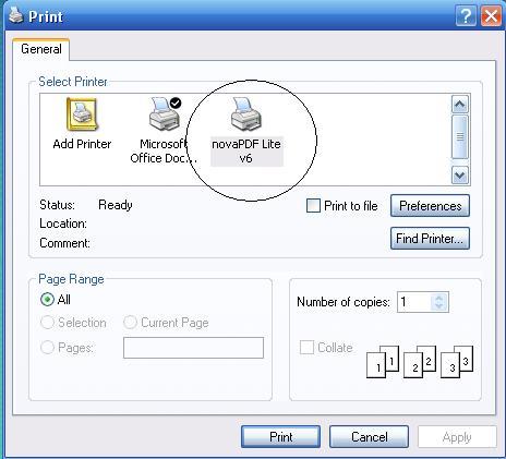 One Click access in the printer window