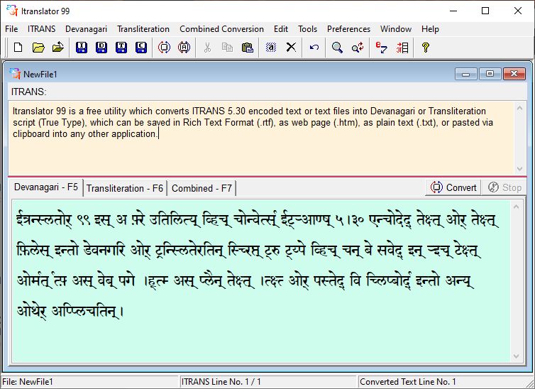 Converting English text into Sanskrit