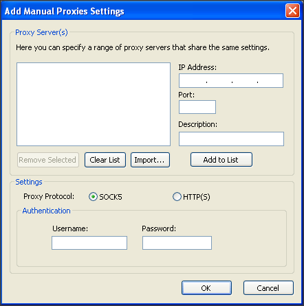 Adding a Manual Proxy