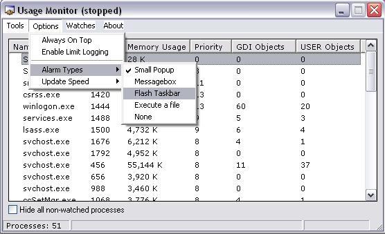 Selecting Alarm Types