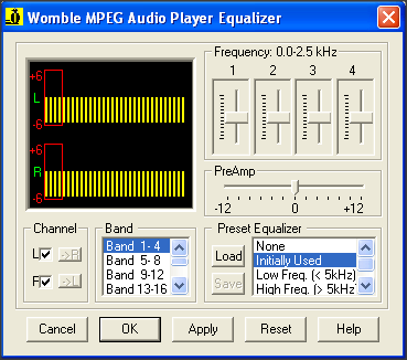 Audio Player Equalizer
